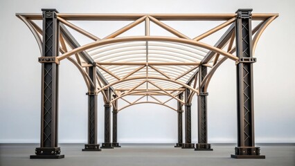 Obraz premium An image of a lightweight frame structure displays thin angular components resisting bending under weight capturing the overall designs elegance and strength.