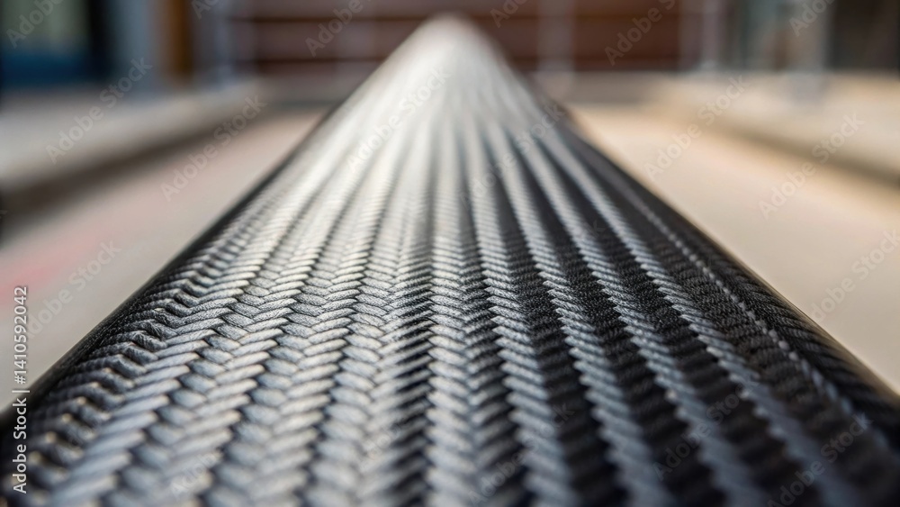 Aufkleber Closeup focusing on the edge of the beam where the carbon fibers intersect at sharp angles emphasizing its robust engineering and durability.