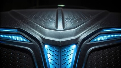 Closeup of a bioluminescent feature within the material showcasing its ability to emit light in response to structural stress providing visual feedback on the integrity of the