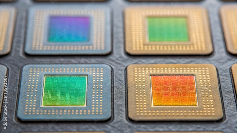 Poster Detailed closeup of a surface displaying bioengineered patches that respond to environmental changes illustrating their colorchanging properties when exposed to moisture signaling