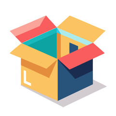 Modern Delivery Box with Open Lid for E-commerce Projects

