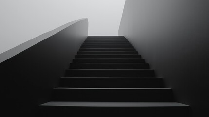 Monochrome Staircase Ascending to Light