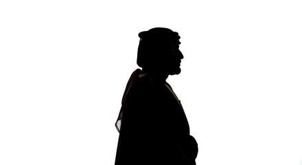silhouette of a arabian man
