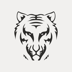 angry tiger face with head.
