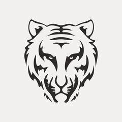 angry tiger face with head.