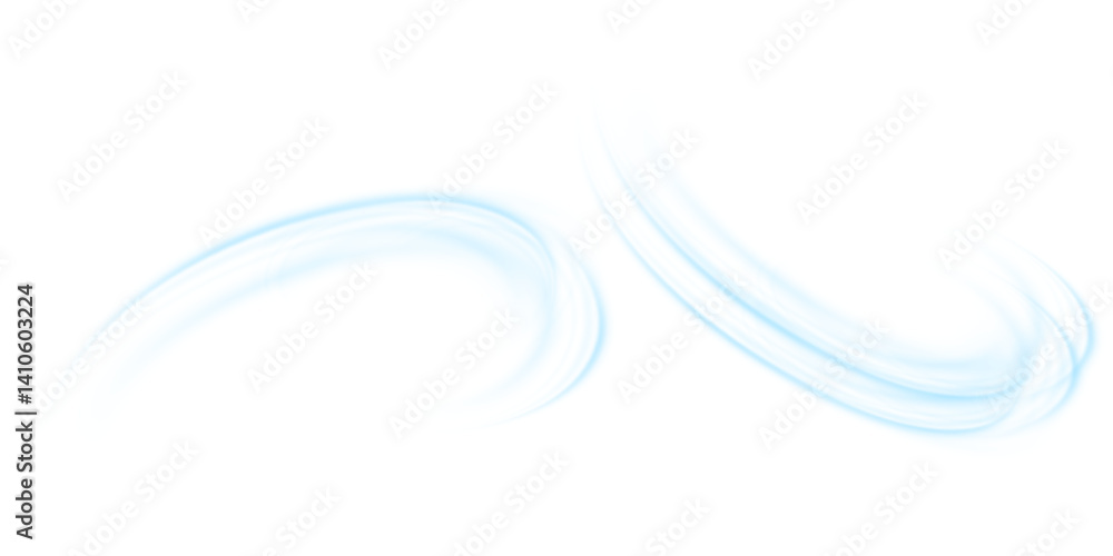 Poster air flow isolated png and vector isolated. effect of winter air and wind stream waves effect in blue
