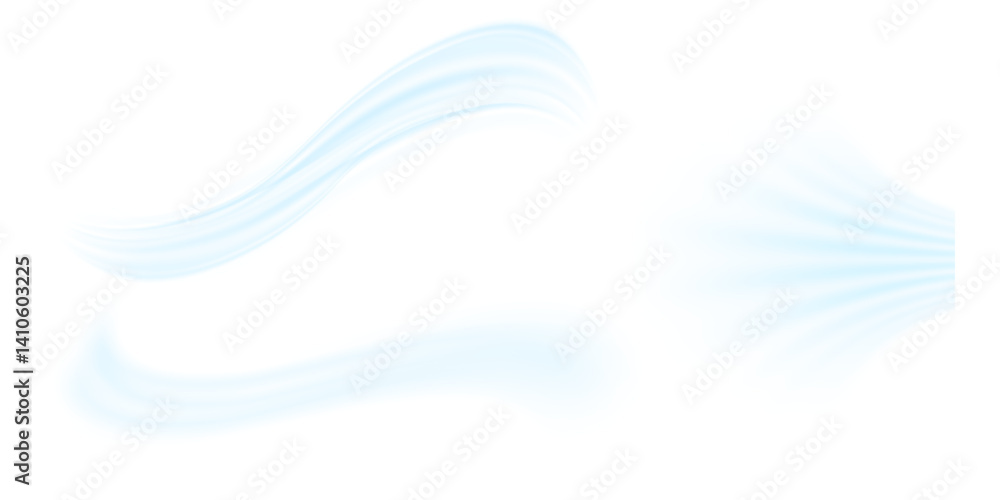 Aufkleber air flow isolated png and vector isolated. effect of winter air and wind stream waves effect in blue