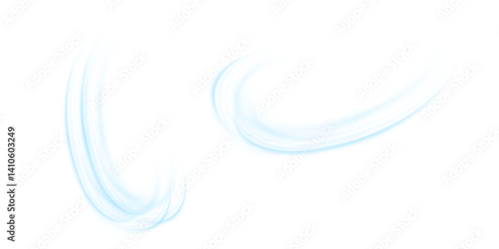 Poster air flow isolated png and vector isolated. effect of winter air and wind stream waves effect in blue