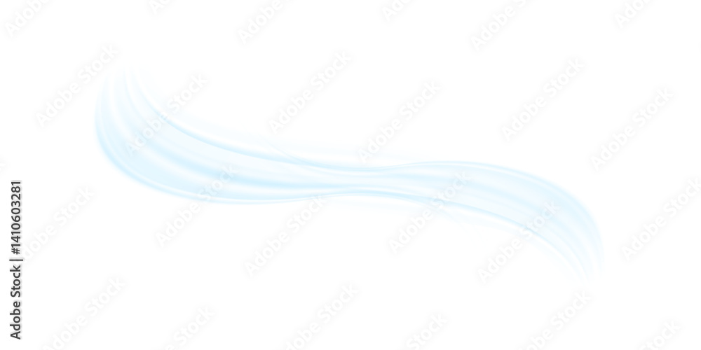 Poster air flow isolated png and vector isolated. effect of winter air and wind stream waves effect in blue