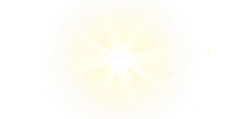 Obraz premium Vector transparent sunlight with sun glare. Overlay, Sun rays and glare, Sun, sunrays, light transitions, lens flare, light leaks and glare in PNG format. PNG sunlight flare. Golden flash and glare.