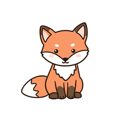 Fototapeta premium Cartoon fox icon for kids’ animal games, forest themes, or educational apps. Perfect for illustrating wildlife, woodland creatures, or nature stories in a cute and friendly style.
