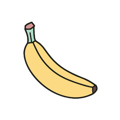 Cartoon banana icon for kids&rsquo; food games, educational apps, or healthy eating themes. Perfect for illustrating fruit, snacks, or fun nutrition in a bright and playful style.
