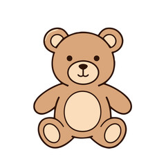 Cartoon teddy bear icon for kids’ games, toy stores, or educational apps. Perfect for illustrating toys, comfort, or childhood themes in a soft and friendly style.