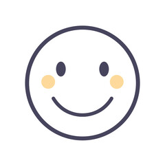 Fototapeta premium Cartoon smiley face icon for kids’ games, learning apps, or reward screens. Perfect for expressing happiness, positivity, or good behavior in a fun and friendly visual style.