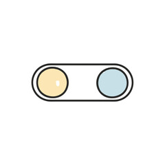 Obraz premium Cartoon toggle switch icon for children's apps, games, or educational platforms. Great for illustrating settings, choices, or interactive controls in a fun and simple interface.