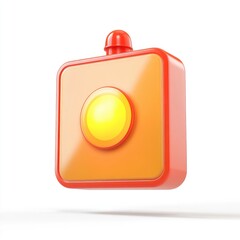 Obraz premium Simplified, playful, orange-red square camera icon.