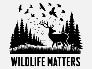 World Wildlife Day Silhouette Vector Illustration