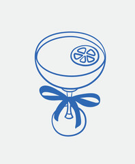 Hand-drawn cocktail Illustrations. Line art, ink, minimalist style. Vector illustration. Summer collection.