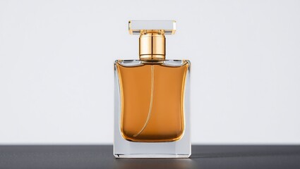 Luxurious Gold-Capped Perfume Bottle Studio Shot