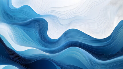 Obraz premium A stunning abstract wave pattern in various shades of blue, conveying a sense of tranquility and fluidity.