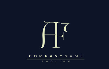 AF abstract Logo. Elegantly Designed Minimalist Monogram Logo with Stylish Lettering. Sophisticated and sleek minimalist monogram showcasing unique lettering design.