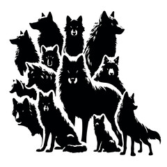A dire wolf design vector with white background