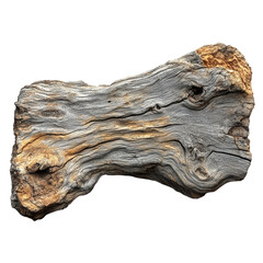 Dead driftwood tree stump isolated on transparent background. PNG