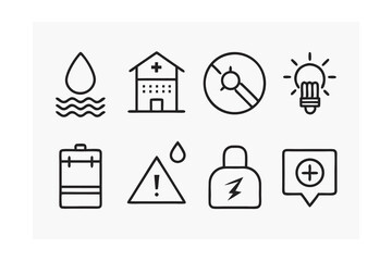 emergency  icons set vector illustration 
