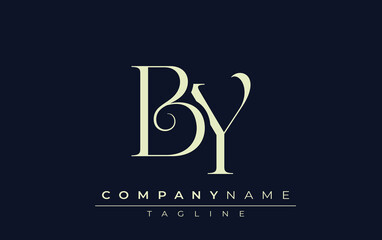 BY abstract Logo. Elegantly Designed Minimalist Monogram Logo with Stylish Lettering. Sophisticated and sleek minimalist monogram showcasing unique lettering design.