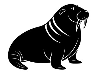 Walrus Silhouette Vector & SVG | Arctic Animal Clipart for Ocean Crafts, Kids Designs & Nature Decor