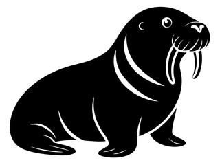 Walrus Silhouette Vector & SVG | Arctic Animal Clipart for Ocean Crafts, Kids Designs & Nature Decor