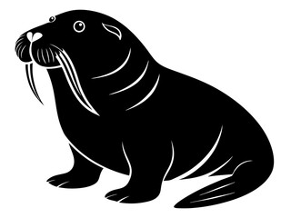 Walrus Silhouette Vector & SVG | Arctic Animal Clipart for Ocean Crafts, Kids Designs & Nature Decor