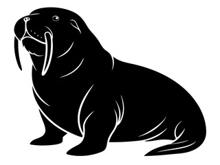 Walrus Silhouette Vector & SVG | Arctic Animal Clipart for Ocean Crafts, Kids Designs & Nature Decor