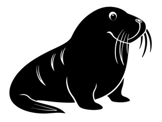Walrus Silhouette Vector & SVG | Arctic Animal Clipart for Ocean Crafts, Kids Designs & Nature Decor
