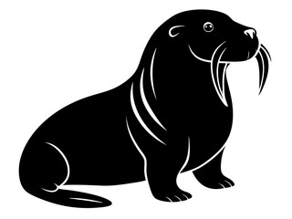 Walrus Silhouette Vector & SVG | Arctic Animal Clipart for Ocean Crafts, Kids Designs & Nature Decor