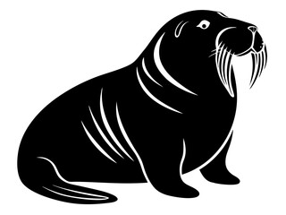 Walrus Silhouette Vector & SVG | Arctic Animal Clipart for Ocean Crafts, Kids Designs & Nature Decor