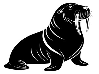 Walrus Silhouette Vector & SVG | Arctic Animal Clipart for Ocean Crafts, Kids Designs & Nature Decor