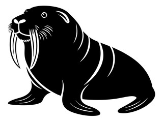 Walrus Silhouette Vector & SVG | Arctic Animal Clipart for Ocean Crafts, Kids Designs & Nature Decor