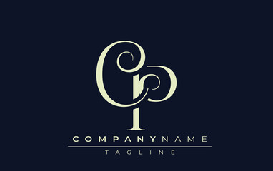 CP abstract Logo. Elegantly Designed Minimalist Monogram Logo with Stylish Lettering. Sophisticated and sleek minimalist monogram showcasing unique lettering design.