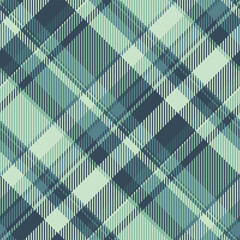 Abstract diagonal plaid pattern in cool green and teal tones.  Perfect for textile design, website backgrounds, or fashion projects.  The intersecting lines create a dynamic, modern feel.