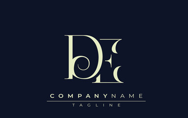 Obraz premium DE abstract Logo. Elegantly Designed Minimalist Monogram Logo with Stylish Lettering. Sophisticated and sleek minimalist monogram showcasing unique lettering design.