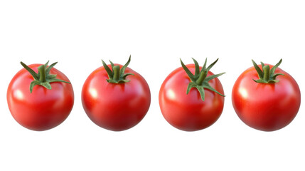 Fresh Ripe Tomatoes Isolated on Clean White Background – Organic Red Vegetables for Healthy Cooking, Nutrition Concepts, and Food Photography