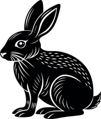 Rabbit Silhouette Vector – Cute Bunny Clipart for Easter, Pet, or Nature Design Projects