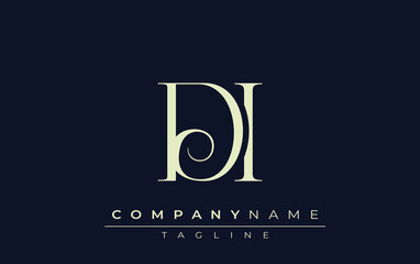 DI abstract Logo. Elegantly Designed Minimalist Monogram Logo with Stylish Lettering. Sophisticated and sleek minimalist monogram showcasing unique lettering design.
