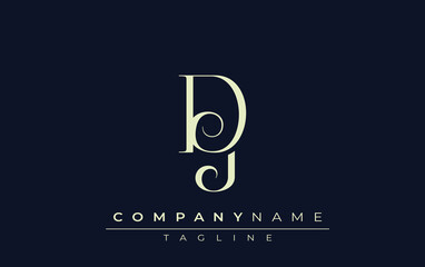 DJ abstract Logo. Elegantly Designed Minimalist Monogram Logo with Stylish Lettering. Sophisticated and sleek minimalist monogram showcasing unique lettering design.