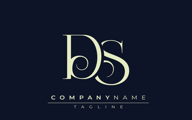 DS abstract Logo. Elegantly Designed Minimalist Monogram Logo with Stylish Lettering. Sophisticated and sleek minimalist monogram showcasing unique lettering design.