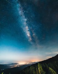 Twinkling Starry Sky in Magical Night Photography Style