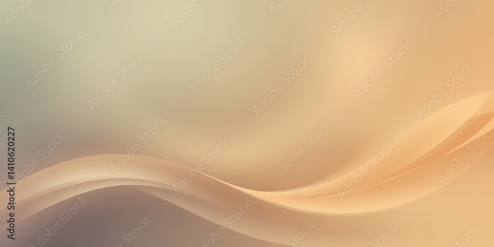 Aufkleber abstract background featuring a smooth wave design with soft beige and light brown color tones