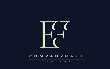 EF abstract Logo. Elegantly Designed Minimalist Monogram Logo with Stylish Lettering. Sophisticated and sleek minimalist monogram showcasing unique lettering design.