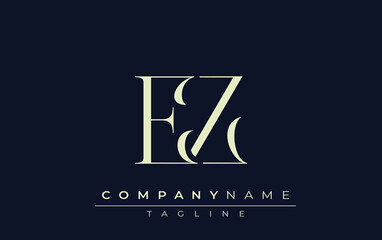 EZ abstract Logo. Elegantly Designed Minimalist Monogram Logo with Stylish Lettering. Sophisticated and sleek minimalist monogram showcasing unique lettering design.